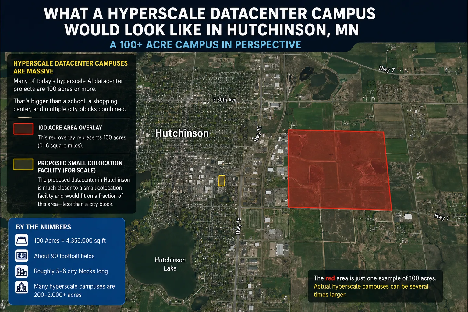Typical size of a hyperscale datacenter and what is being proposed